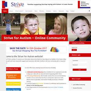 Strive For Autism Hunter Valley | Web Design Cessnock